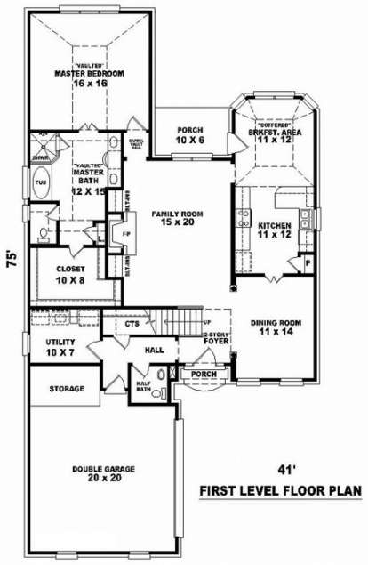 Floorplan 1 for House Plan #053-00754