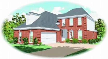 French Country House Plan #053-00755 Elevation Photo