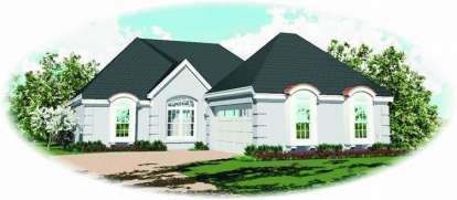 French Country House Plan #053-00763 Elevation Photo