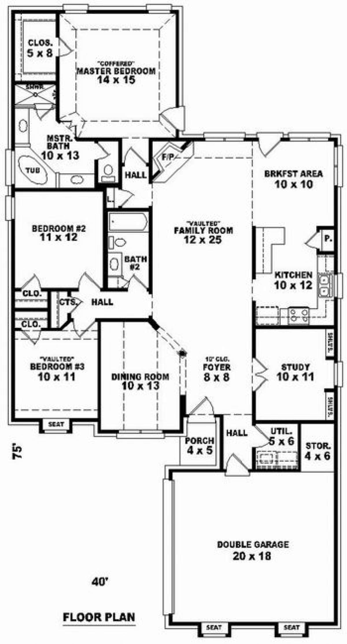 Floorplan 1 for House Plan #053-00763
