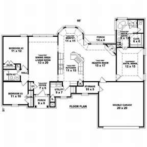 Floorplan 1 for House Plan #053-00767