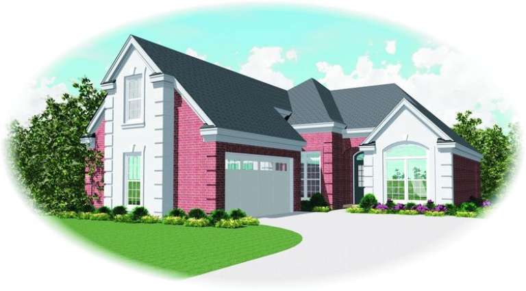 Narrow Lot House Plan #053-00768 Elevation Photo