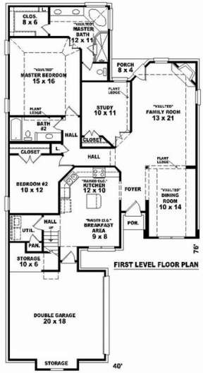 Floorplan 1 for House Plan #053-00768