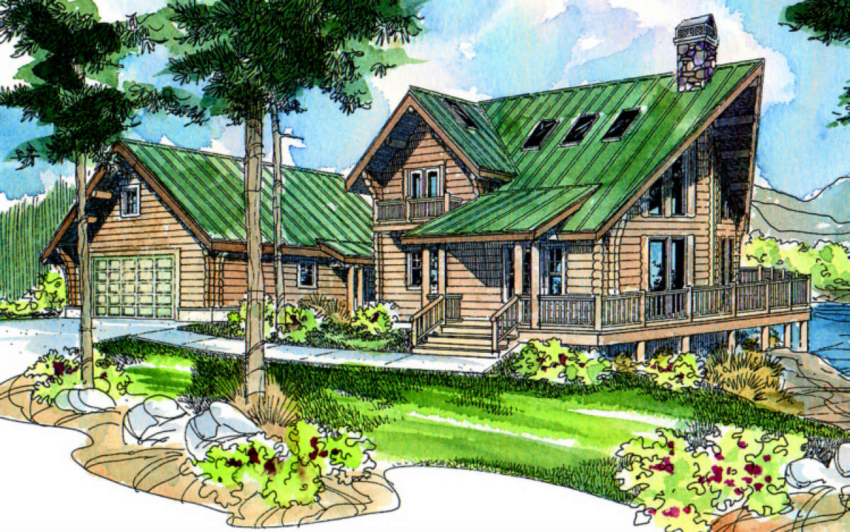 Cabin House Plan #035-00088 Elevation Photo