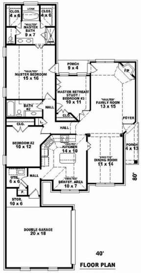 Floorplan 1 for House Plan #053-00769