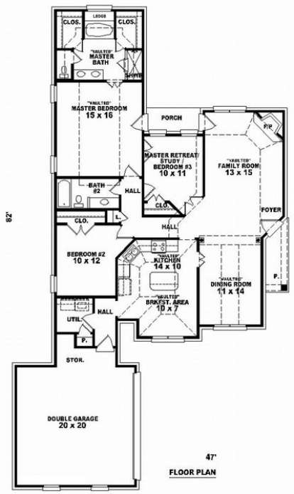 Floorplan 1 for House Plan #053-00770