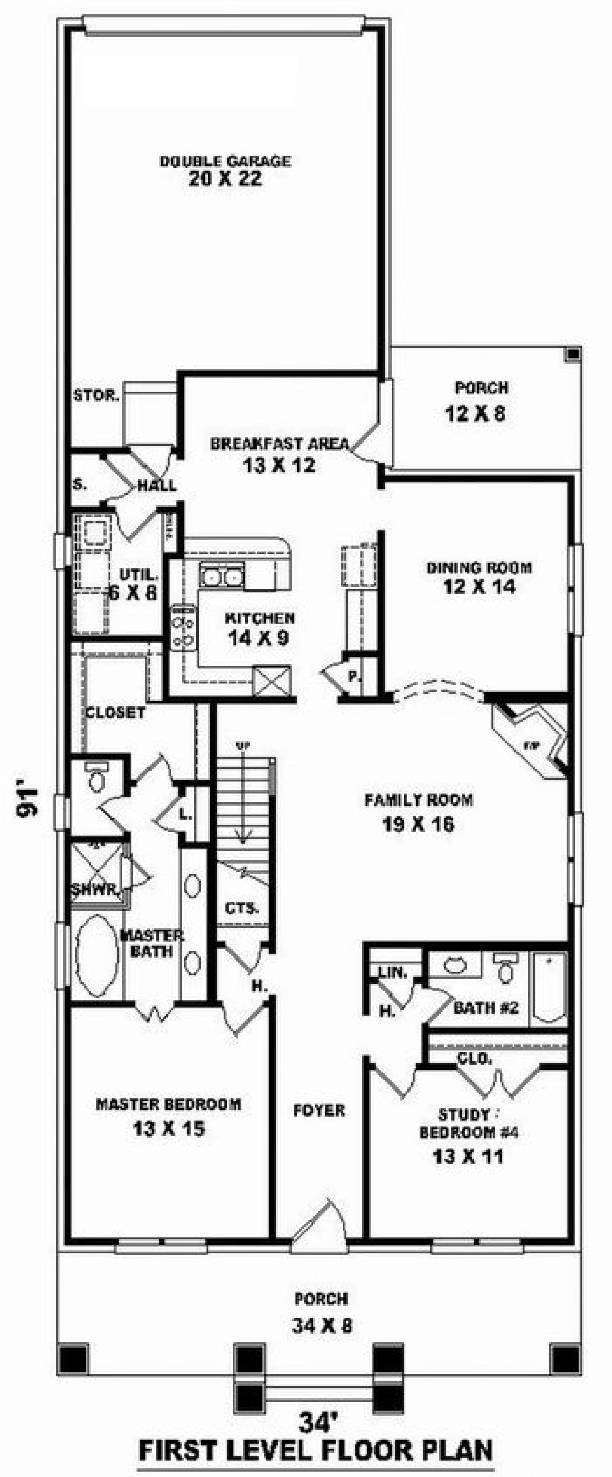 Floorplan 1 for House Plan #053-00772