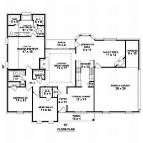 Floorplan 1 for House Plan #053-00773