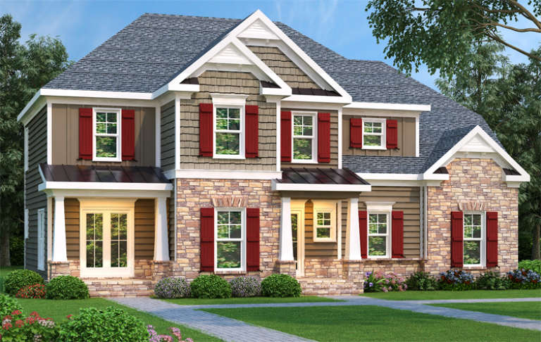 Traditional House Plan #009-00057 Elevation Photo