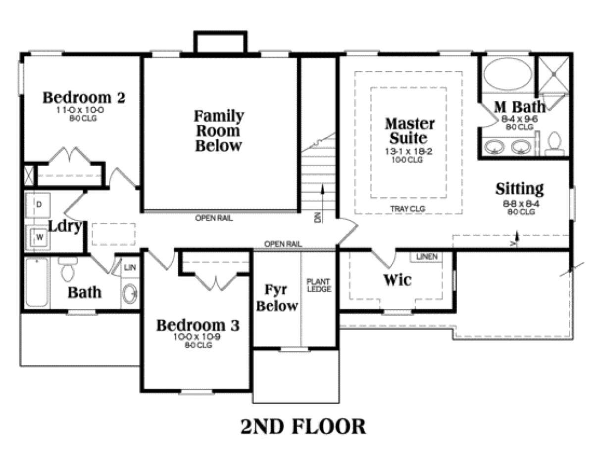 Second Floor for House Plan #009-00057