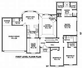 Floorplan 1 for House Plan #053-00779