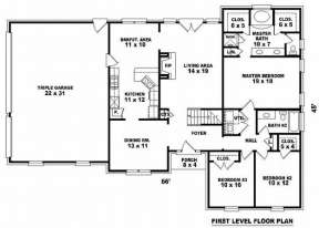 Floorplan 1 for House Plan #053-00781