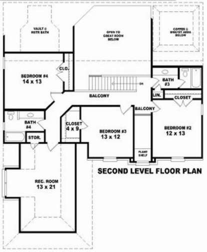 Floorplan 2 for House Plan #053-00788