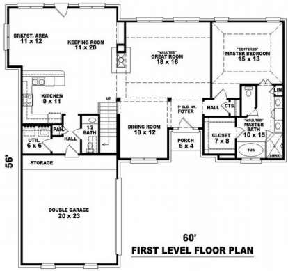 Floorplan 1 for House Plan #053-00790