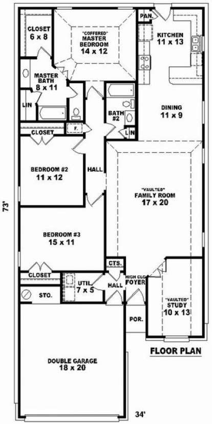 Floorplan 1 for House Plan #053-00792