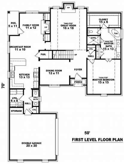 Floorplan 1 for House Plan #053-00793
