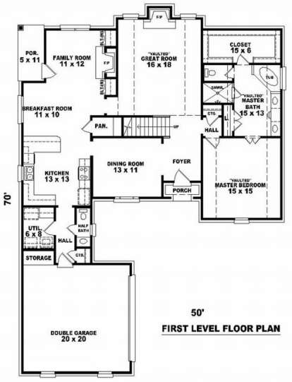 Floorplan 1 for House Plan #053-00794