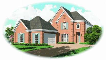 French Country House Plan #053-00798 Elevation Photo