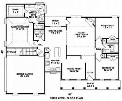 Floorplan 1 for House Plan #053-00801
