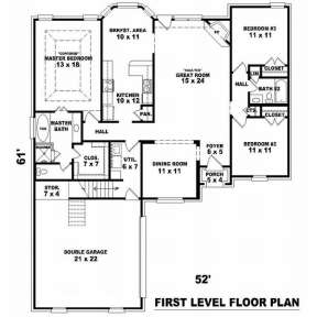 Floorplan 1 for House Plan #053-00802