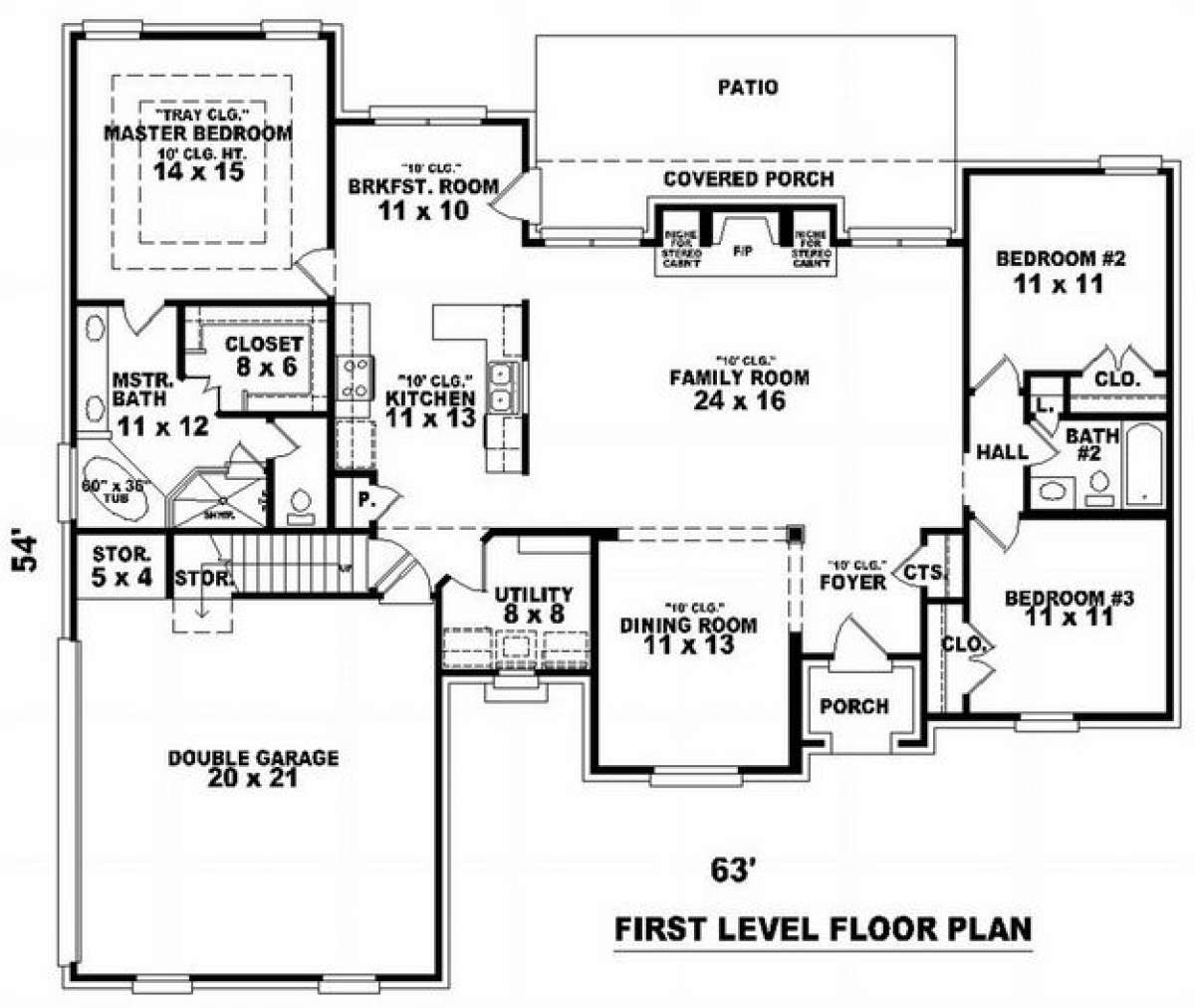 Floorplan 1 for House Plan #053-00806