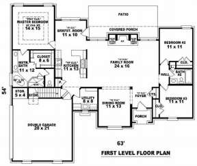 Floorplan 1 for House Plan #053-00806