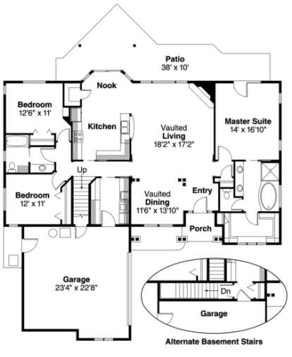 Floorplan 1 for House Plan #035-00092