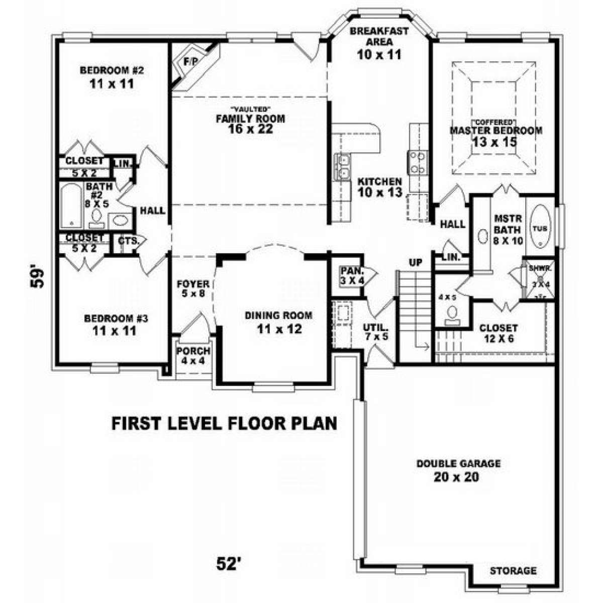 Floorplan 1 for House Plan #053-00810