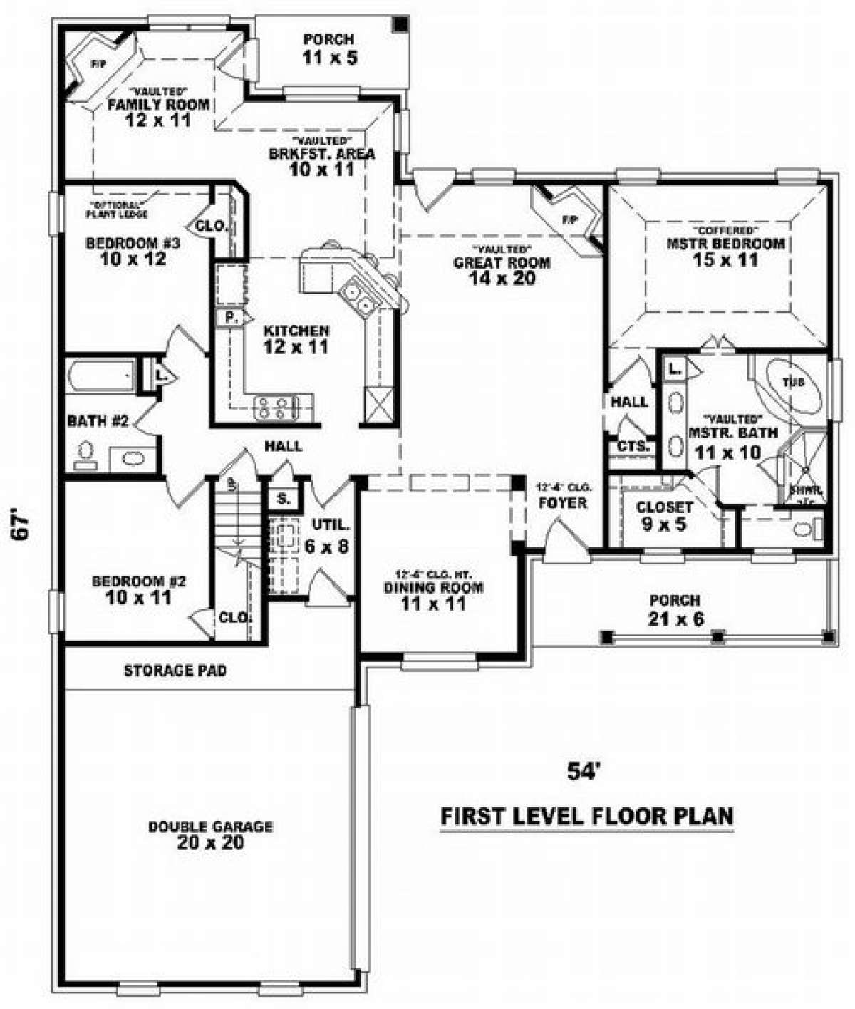 Floorplan 1 for House Plan #053-00813