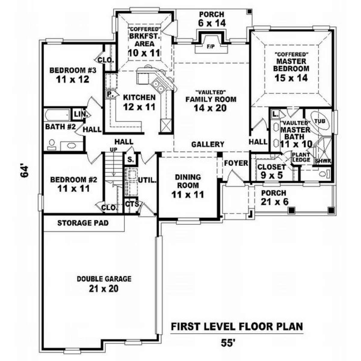 Floorplan 1 for House Plan #053-00815