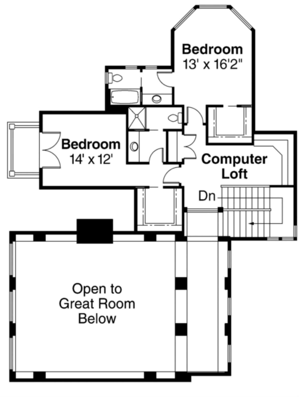 Second Floor for House Plan #035-00093