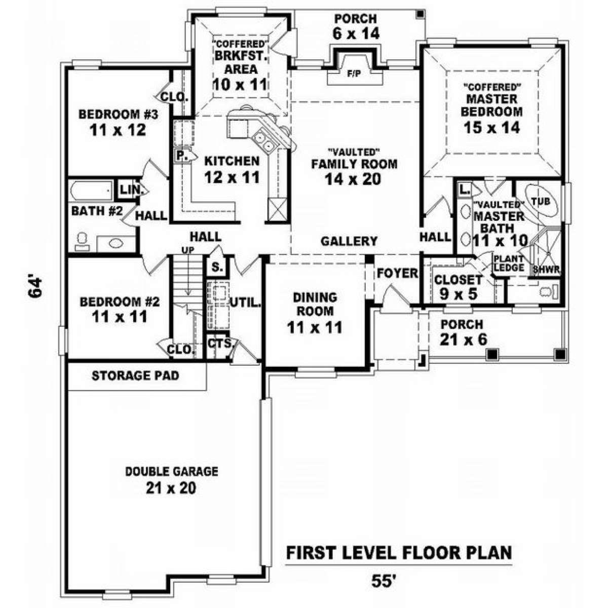 Floorplan 1 for House Plan #053-00820
