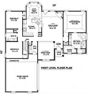 Floorplan 1 for House Plan #053-00822