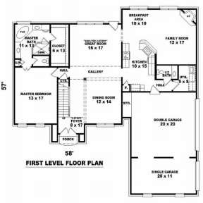 Floorplan 1 for House Plan #053-00823