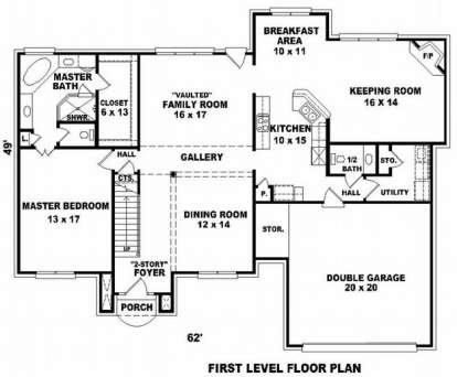 Floorplan 1 for House Plan #053-00824