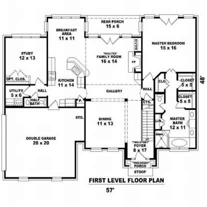 Floorplan 1 for House Plan #053-00826