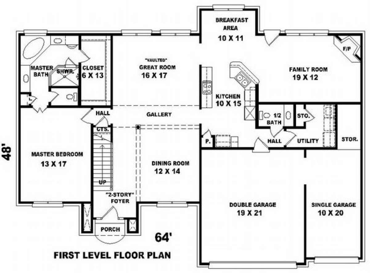 Floorplan 1 for House Plan #053-00827