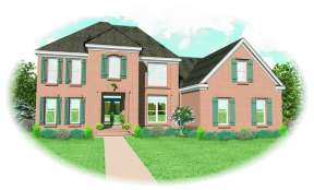 French Country House Plan #053-00828 Elevation Photo