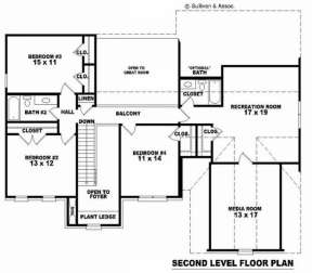 Floorplan 2 for House Plan #053-00828