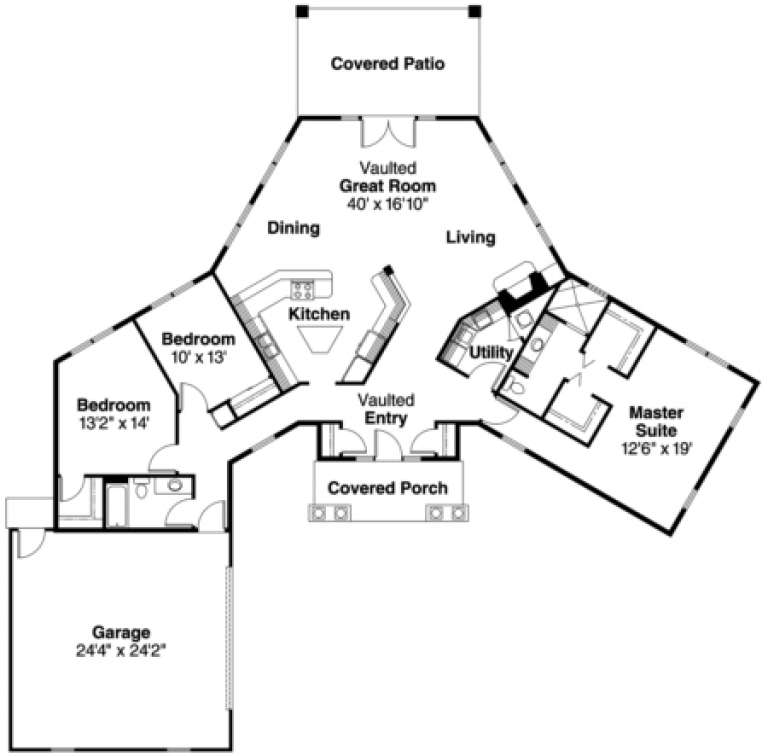 House Plan House Plan #745 Drawing 1