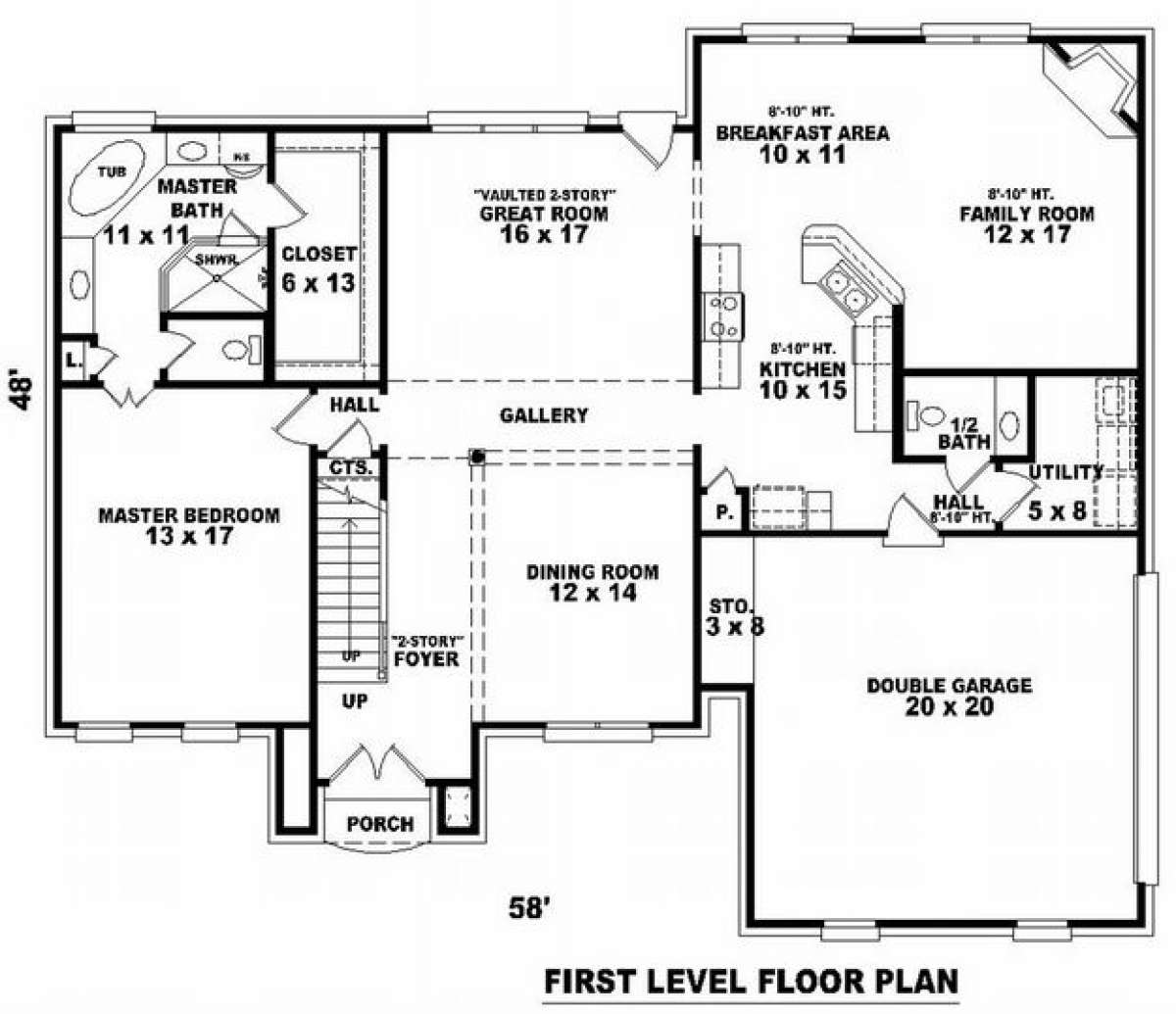 Floorplan 1 for House Plan #053-00830