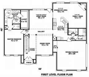 Floorplan 1 for House Plan #053-00830