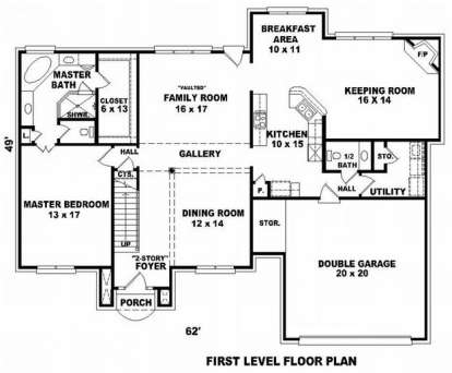 Floorplan 1 for House Plan #053-00831