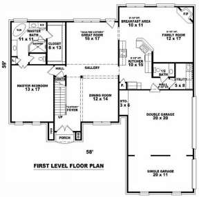Floorplan 1 for House Plan #053-00834