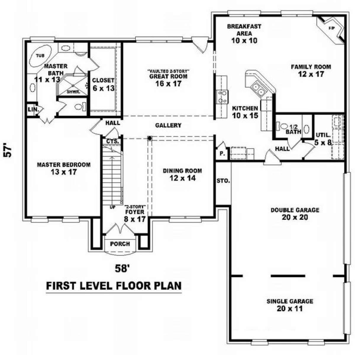Floorplan 1 for House Plan #053-00835