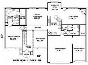 Floorplan 1 for House Plan #053-00836