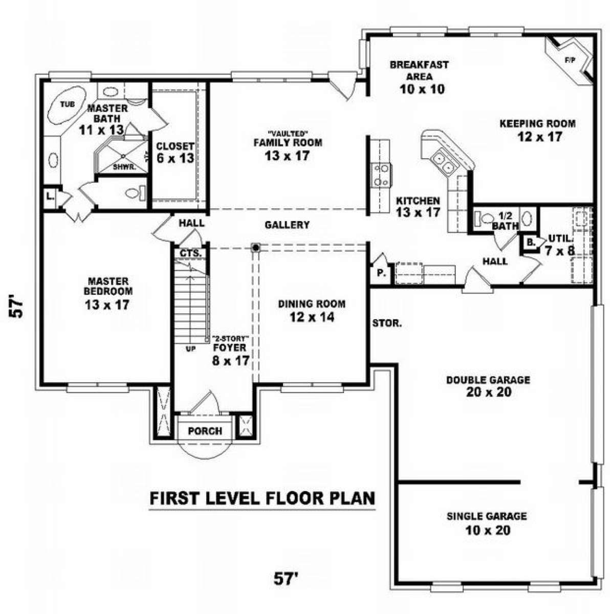 Floorplan 1 for House Plan #053-00837