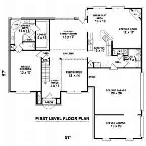 Floorplan 1 for House Plan #053-00837