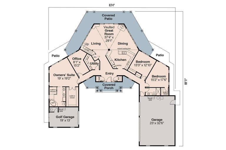 House Plan House Plan #746 Drawing 1