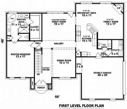Floorplan 1 for House Plan #053-00843